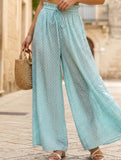 High Waist Print Wide Leg Pants