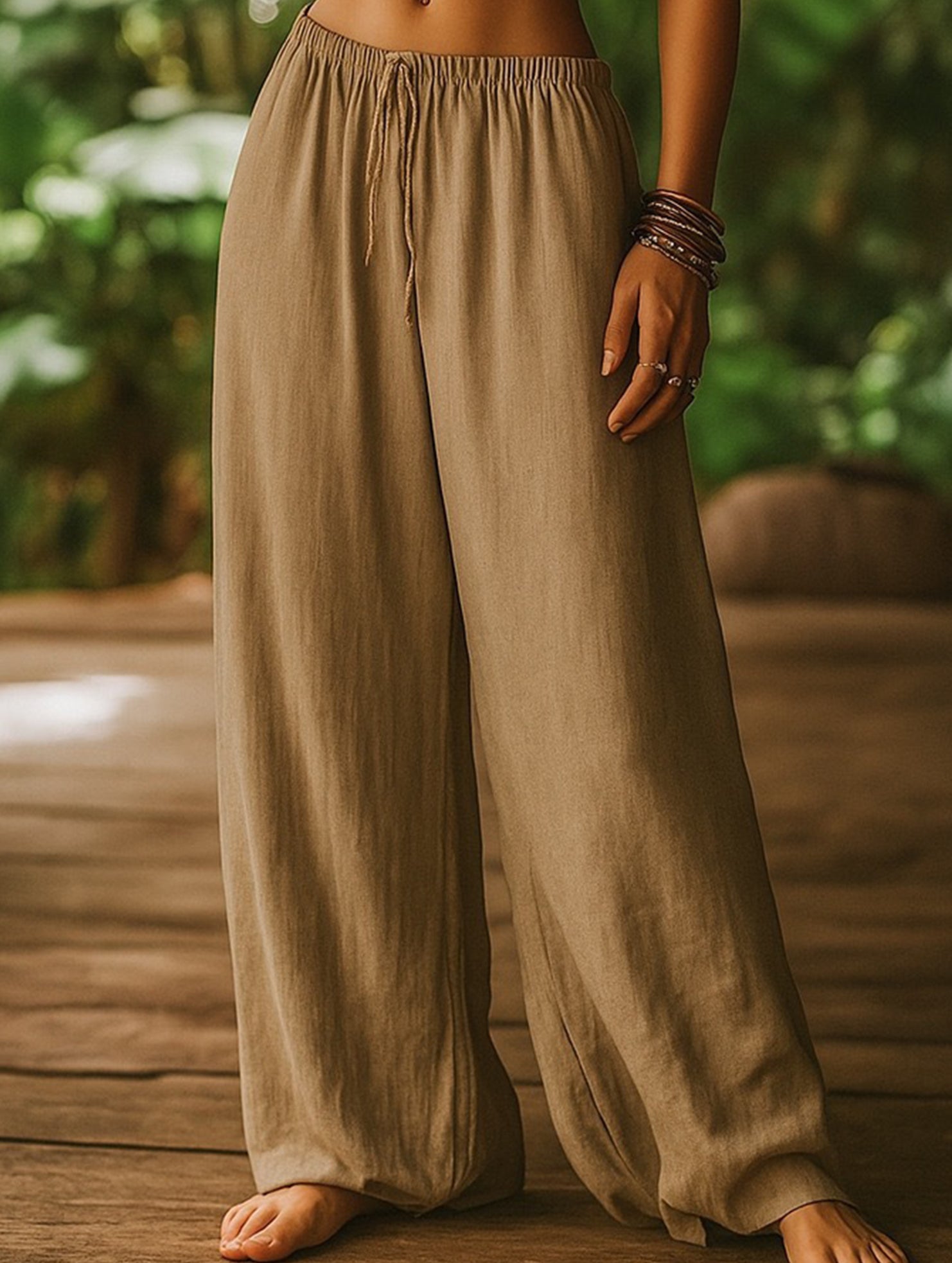 High Waist Wide Leg Casual Pants