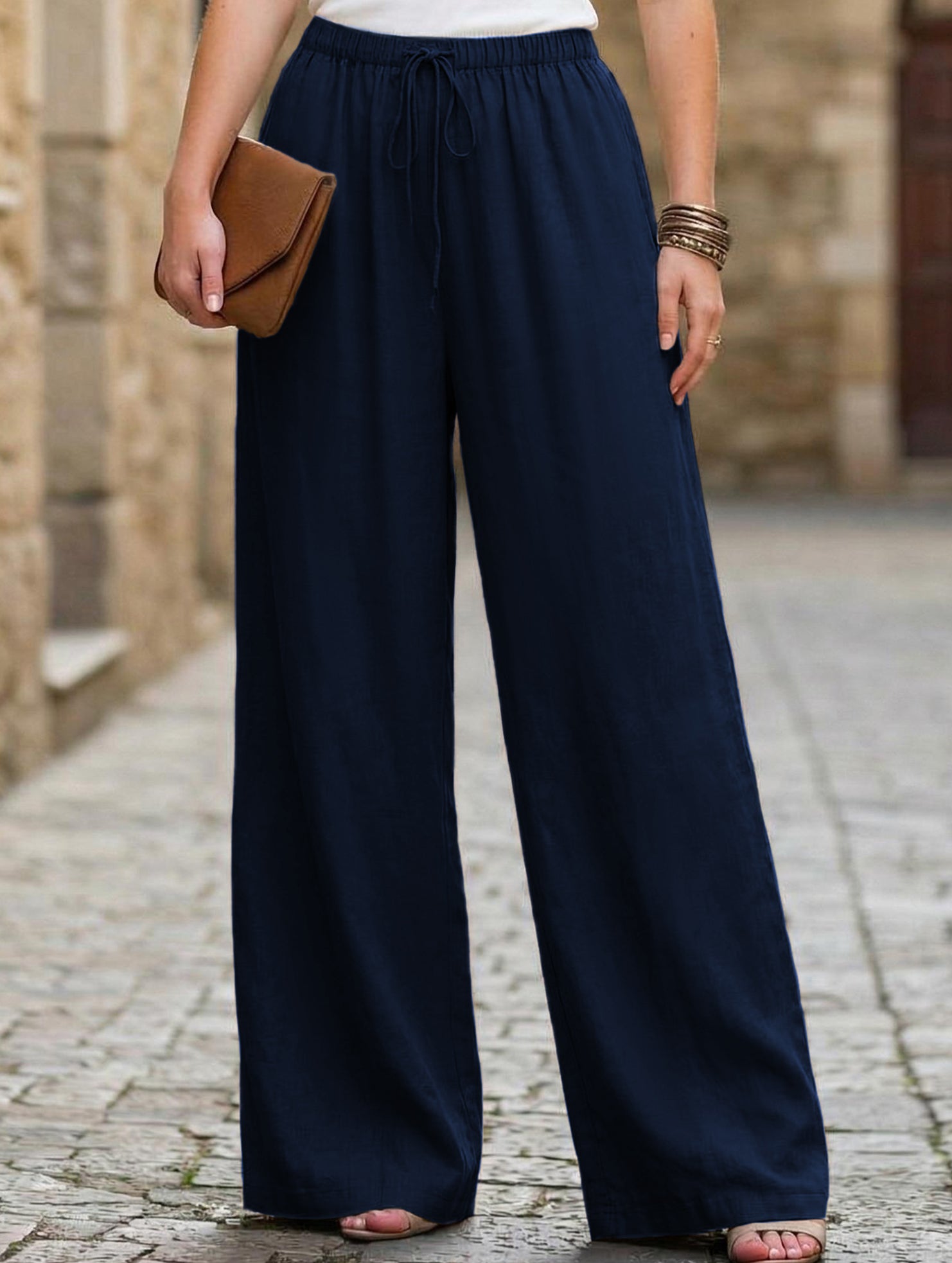 High Waist Wide Leg Casual Pants