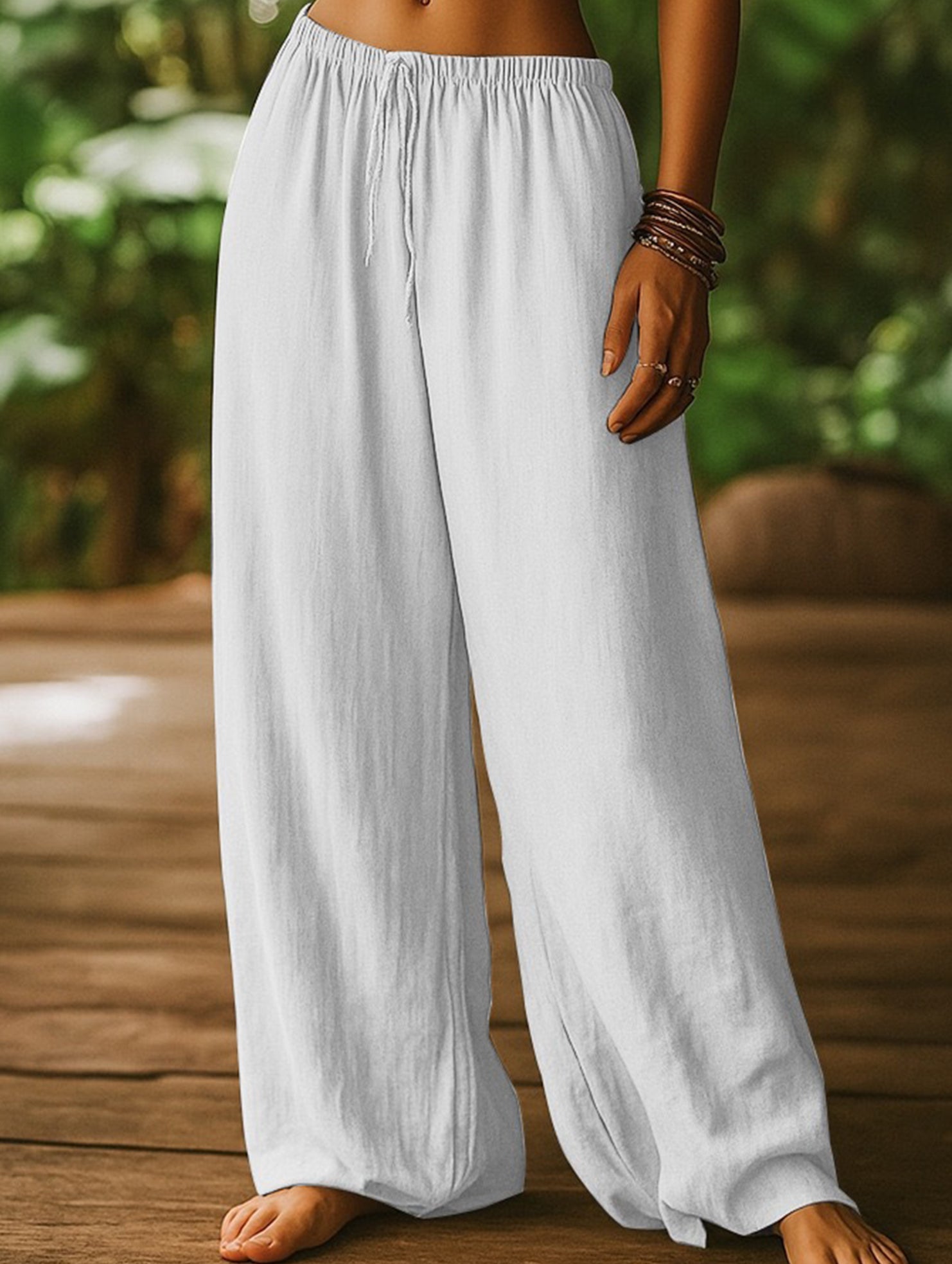 High Waist Wide Leg Casual Pants