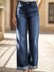 High Waist Straight Wide Leg Jeans