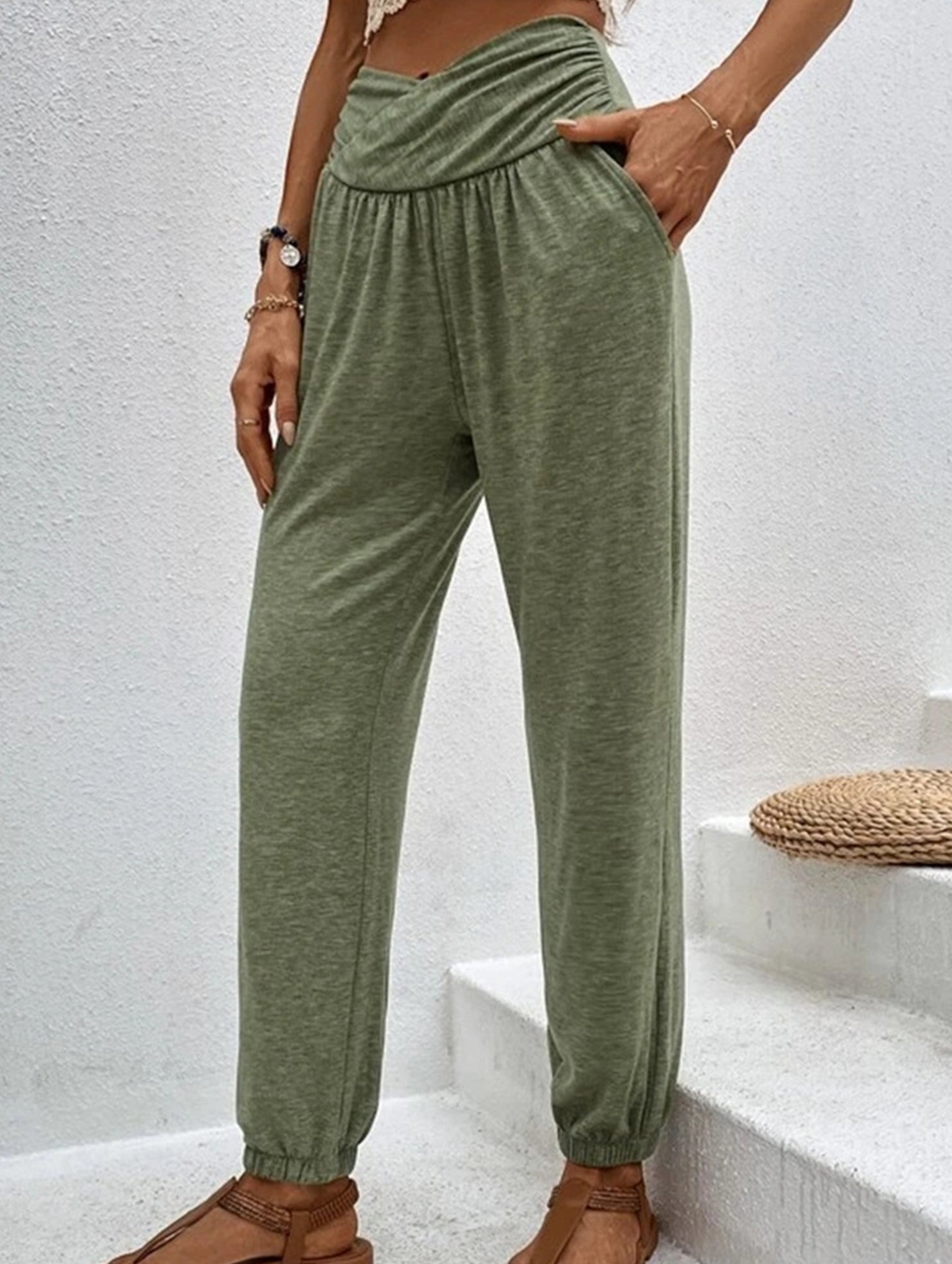 High Waist Pocket Jogger Pants
