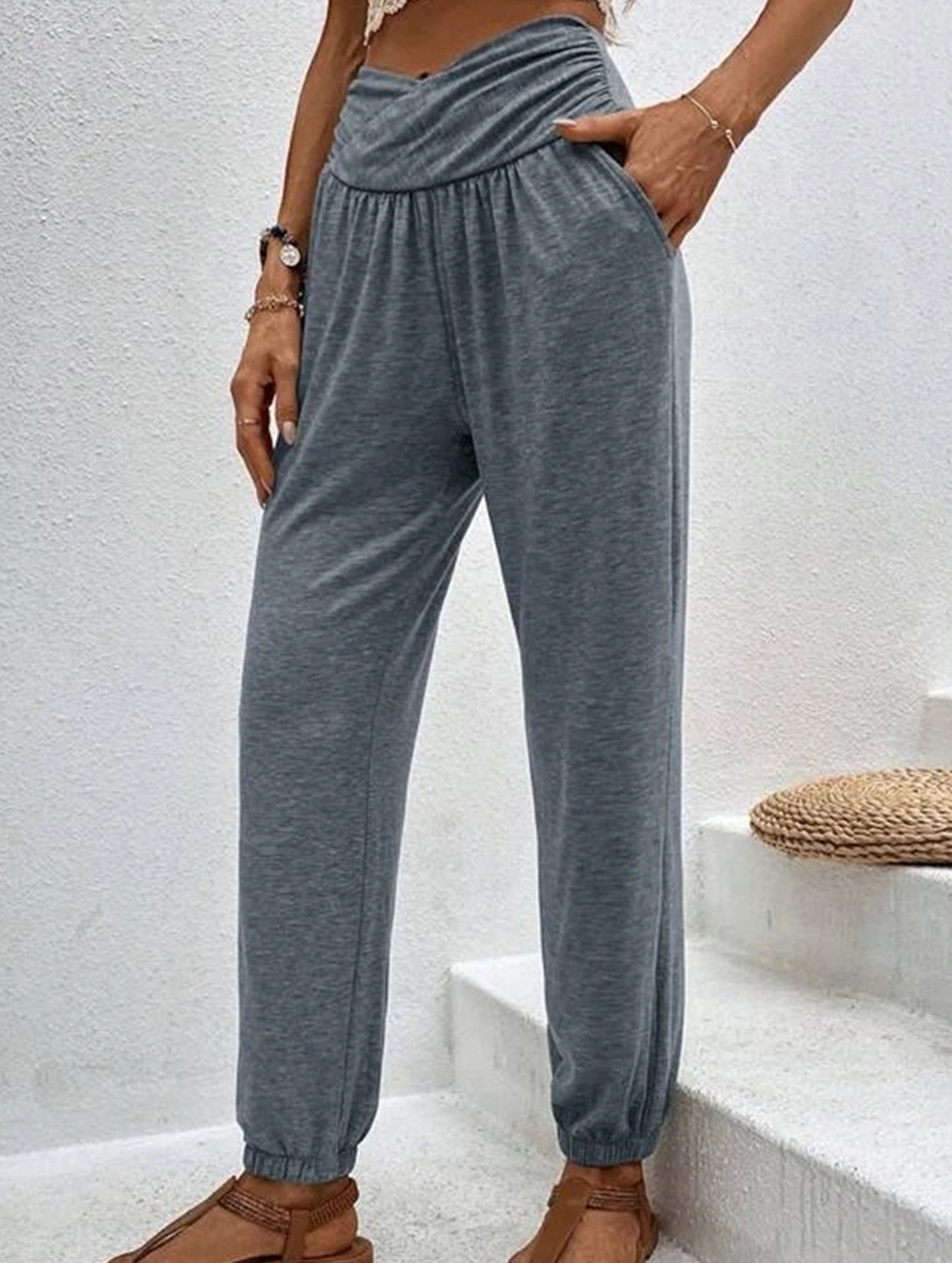 High Waist Pocket Jogger Pants