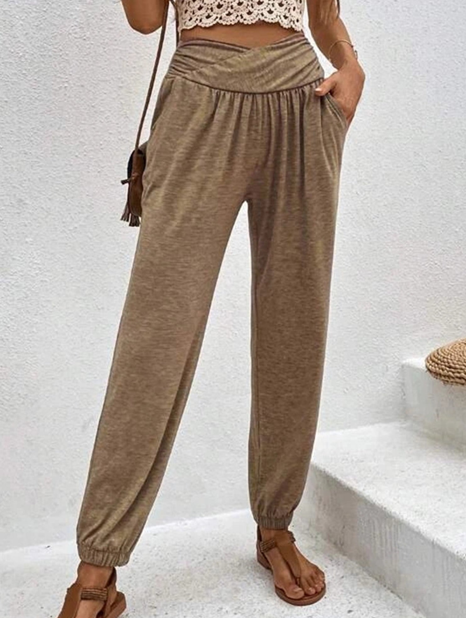 High Waist Pocket Jogger Pants