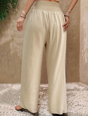 High Waist Tie Wide Leg Pants
