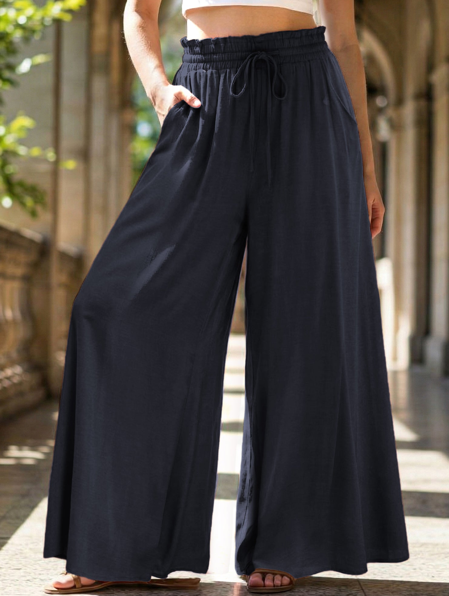 Wide Leg Casual Relaxed Pants_CWBLP01662