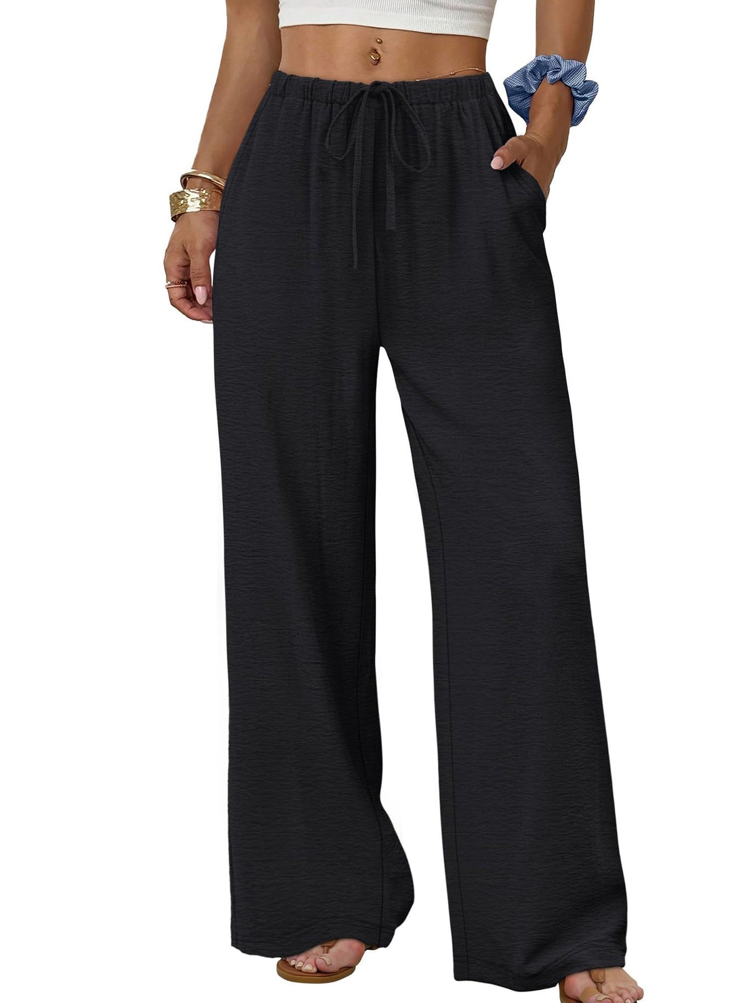 Tie Waist Wide Leg Pants_CWBLP01668