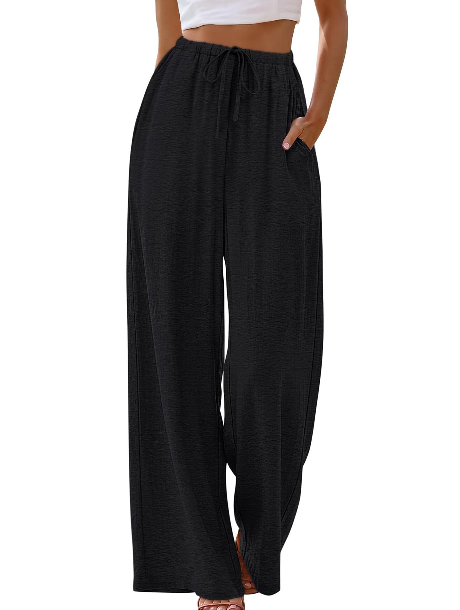 Tie Waist Wide Leg Pants_CWBLP01668