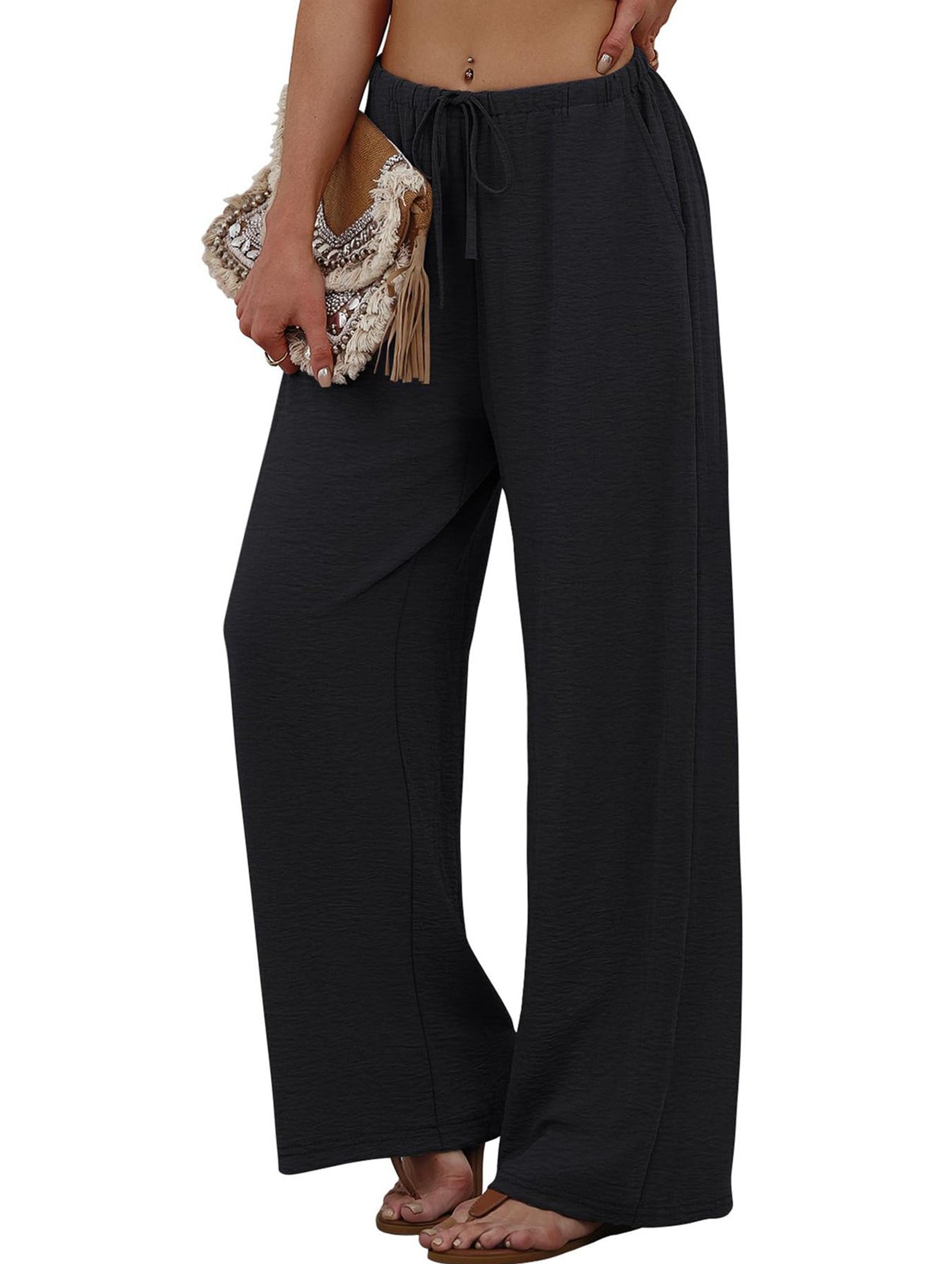 Tie Waist Wide Leg Pants_CWBLP01668