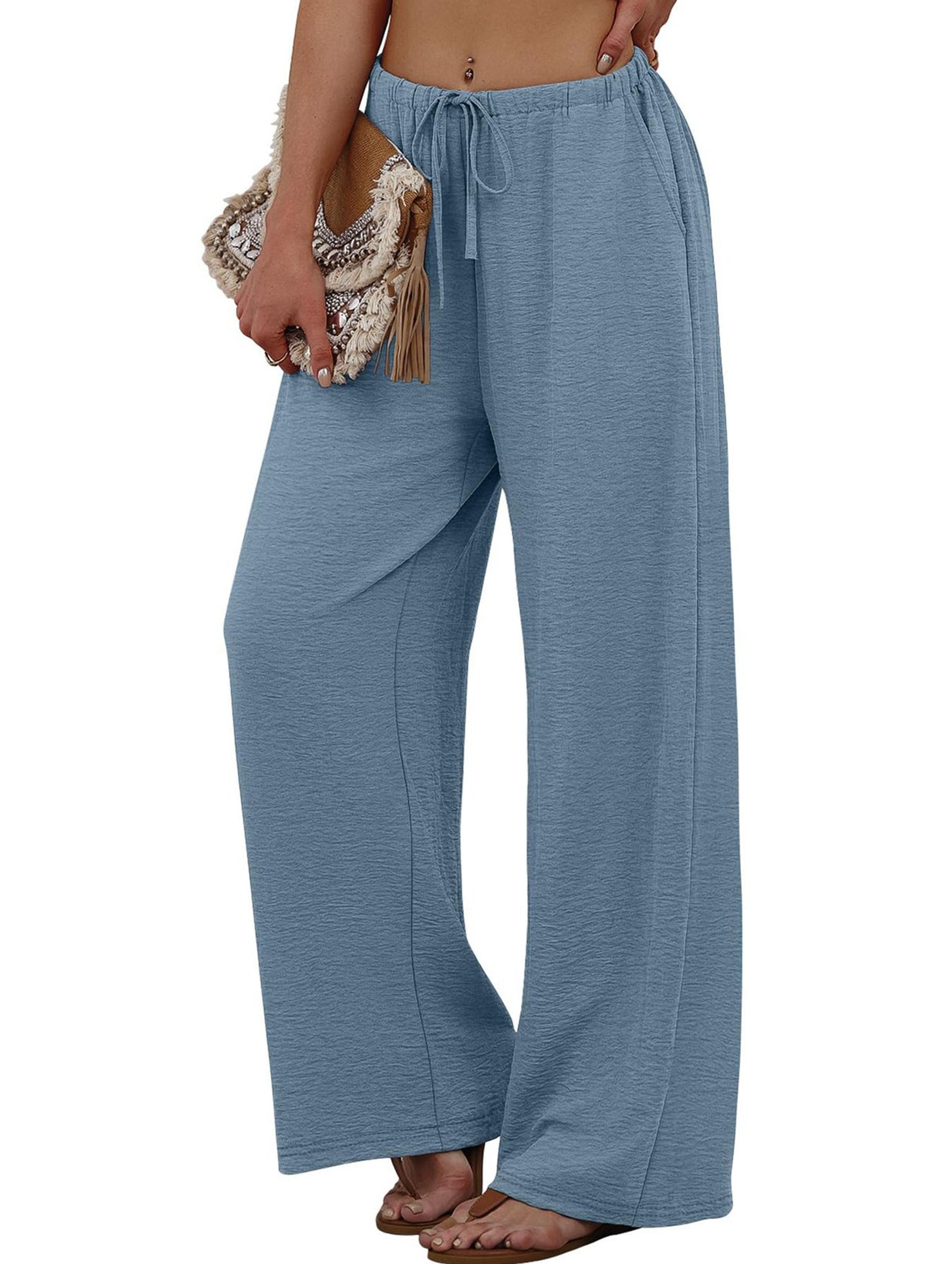 Tie Waist Wide Leg Pants_CWBLP01668