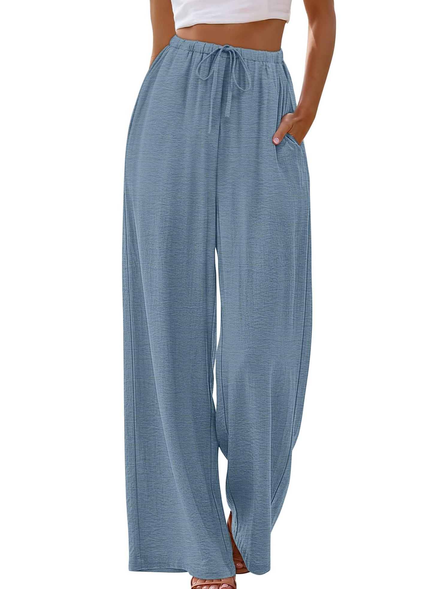 Tie Waist Wide Leg Pants_CWBLP01668