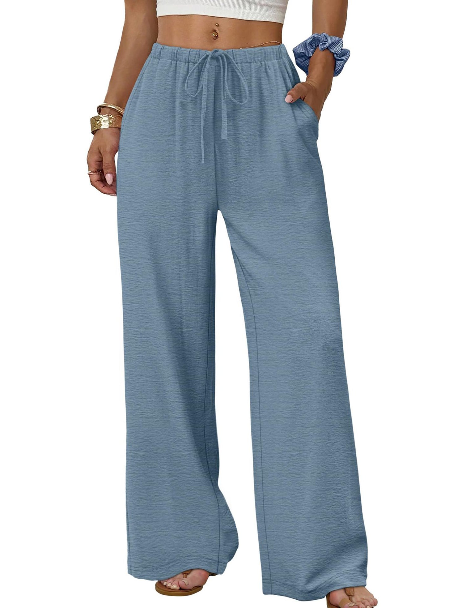 Tie Waist Wide Leg Pants_CWBLP01668
