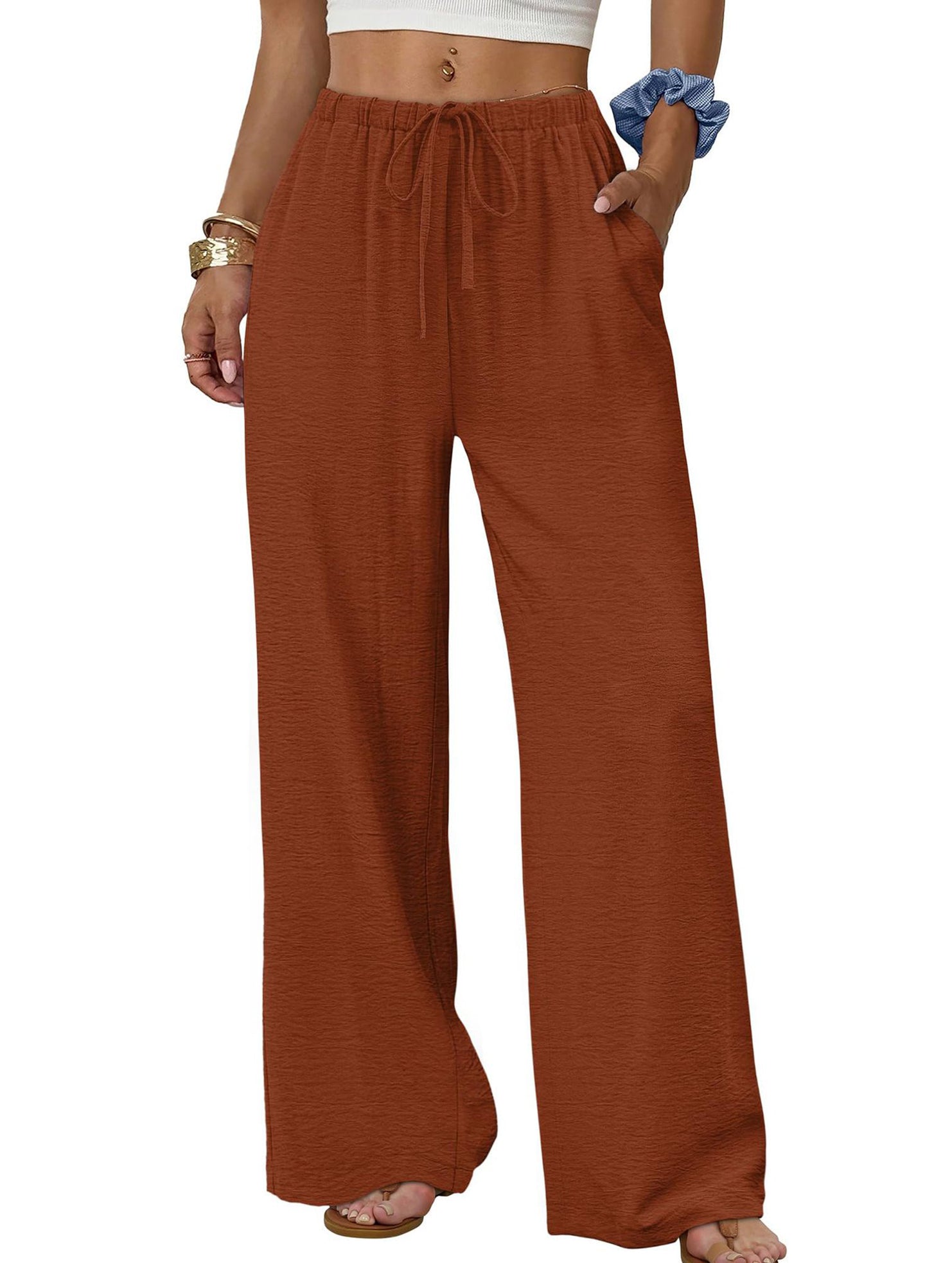 Tie Waist Wide Leg Pants_CWBLP01668
