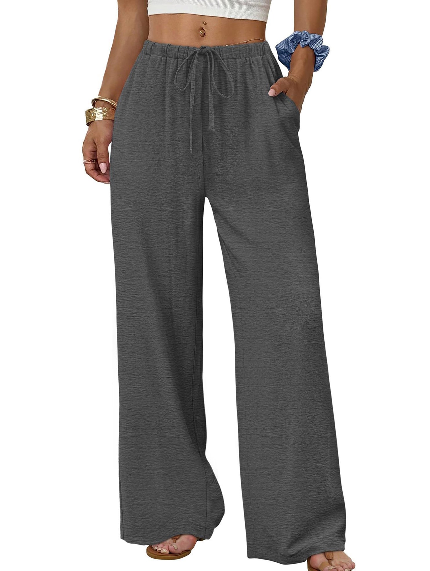 Tie Waist Wide Leg Pants_CWBLP01668