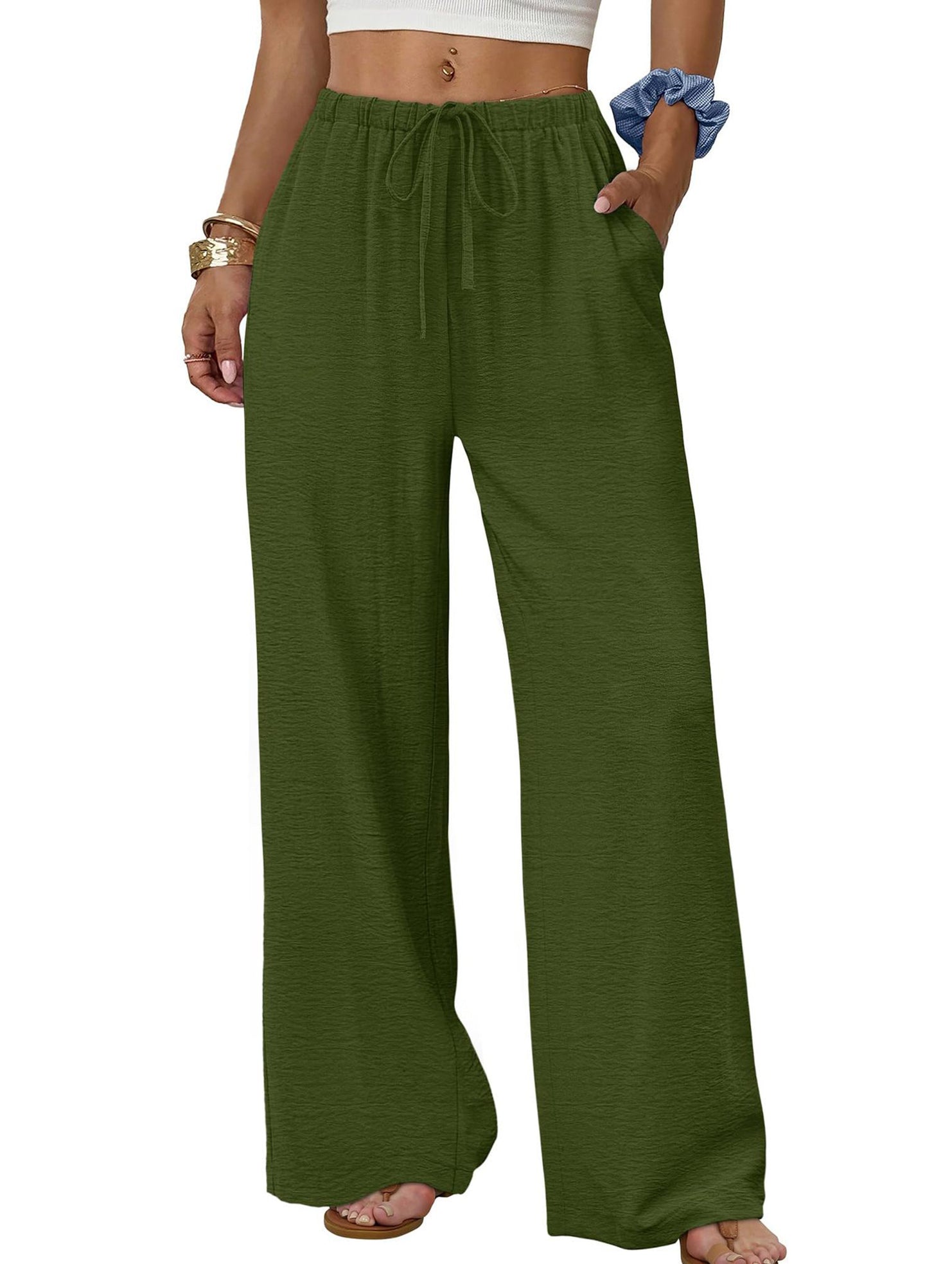 Tie Waist Wide Leg Pants_CWBLP01668