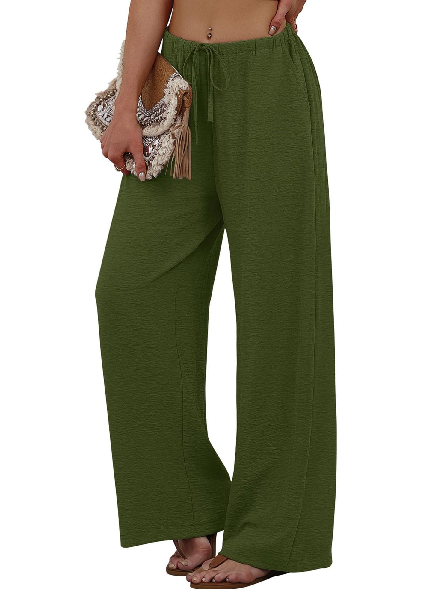 Tie Waist Wide Leg Pants_CWBLP01668