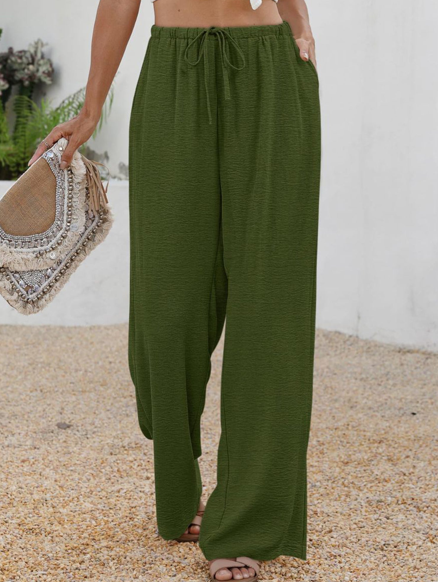 Tie Waist Wide Leg Pants_CWBLP01668