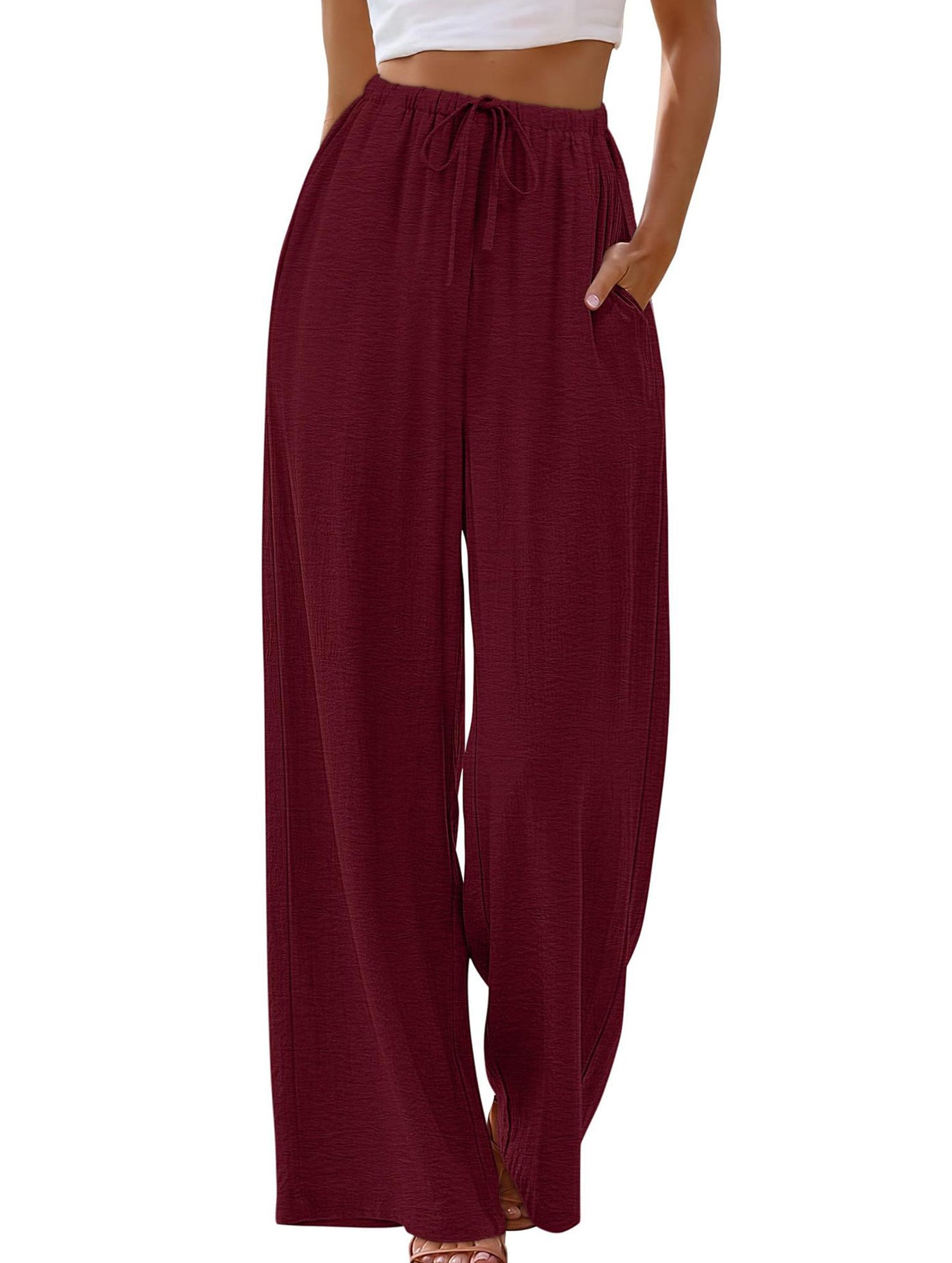 Tie Waist Wide Leg Pants_CWBLP01668