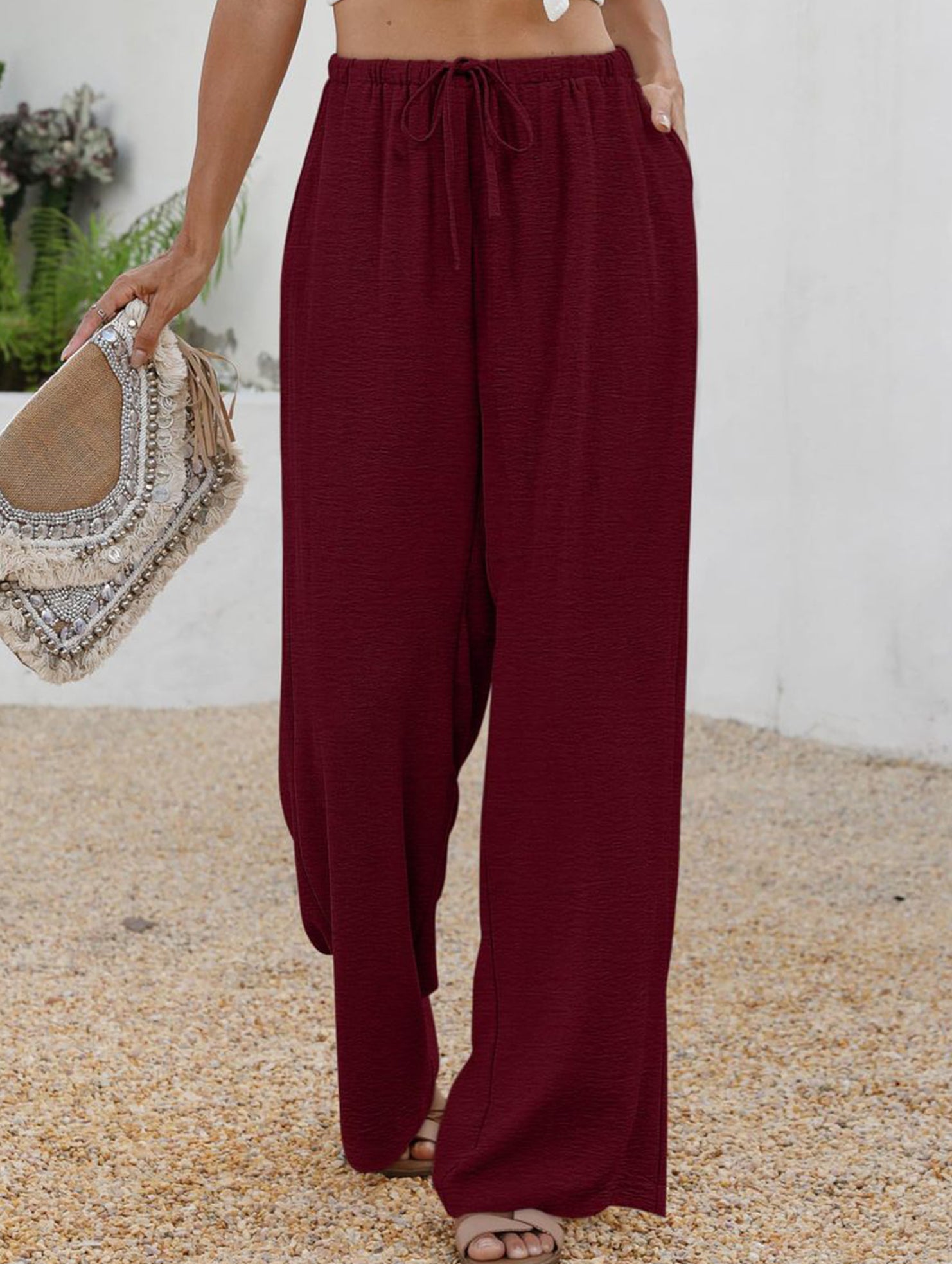 Tie Waist Wide Leg Pants_CWBLP01668
