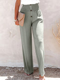 Cotton Button Loose Wide Leg Pants_CWBLP01672