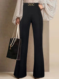 Solid Straight Pants with Button Detail_CWBLP01674