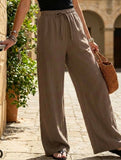 Elastic Waist Straight Casual Pants_CWBLP01686