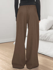 Elastic Waist Straight Casual Pants_CWBLP01686