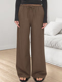 Elastic Waist Straight Casual Pants_CWBLP01686