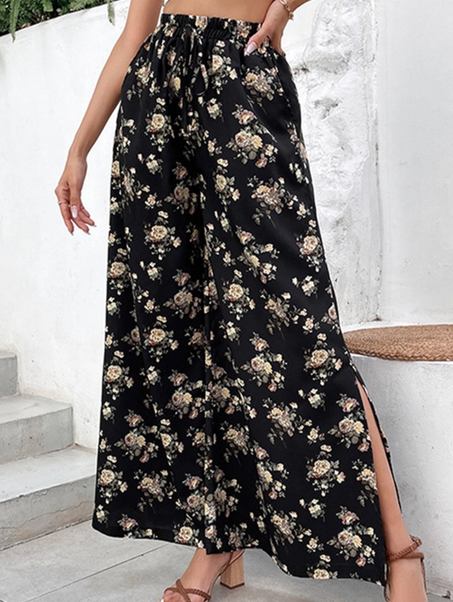 WIDE LEG PANTS WITH LOUD PRINT