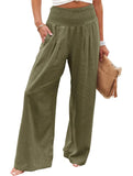 Casual style High-waisted cotton distressed trousers