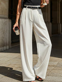 High-waisted wide-leg pants for stylish commuting