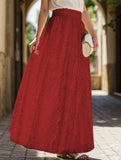 High-waisted hollow lace skirt