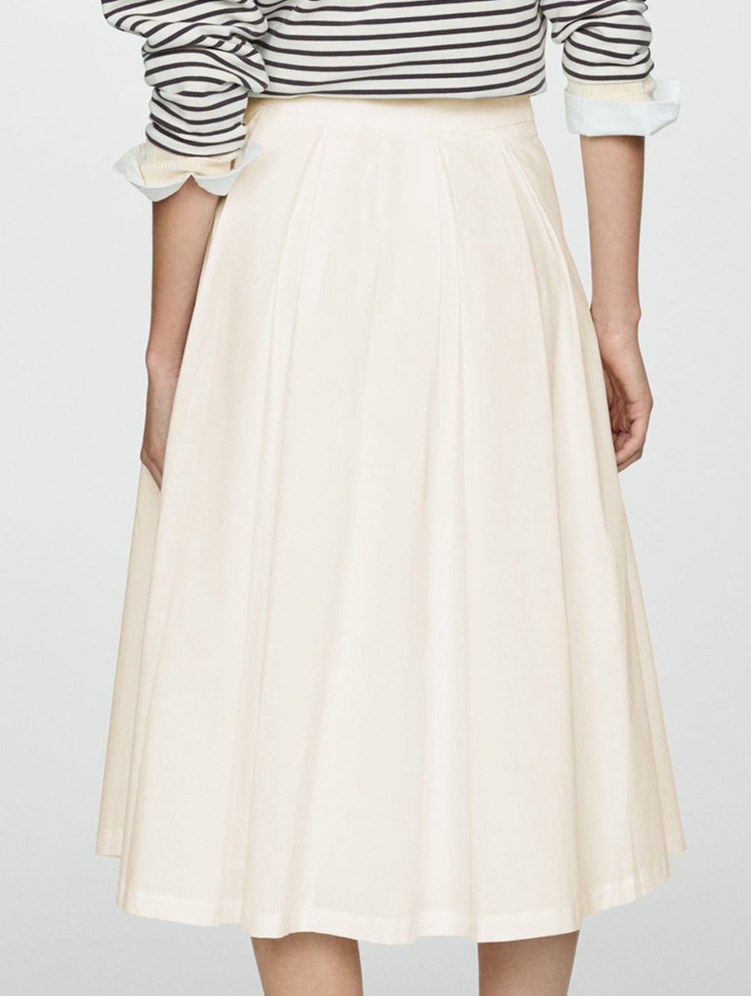 High-waisted zipper flared skirt