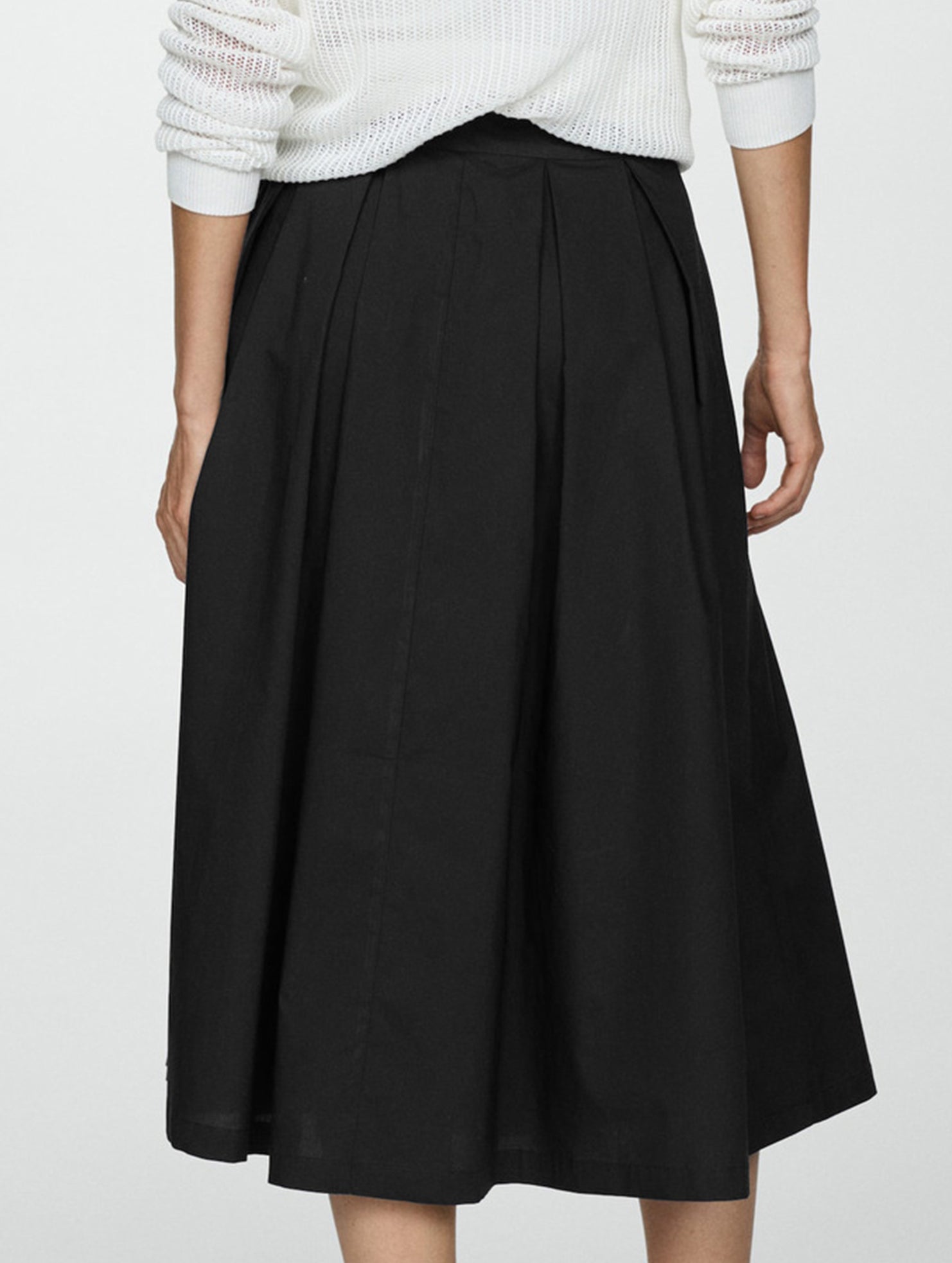 High-waisted zipper flared skirt