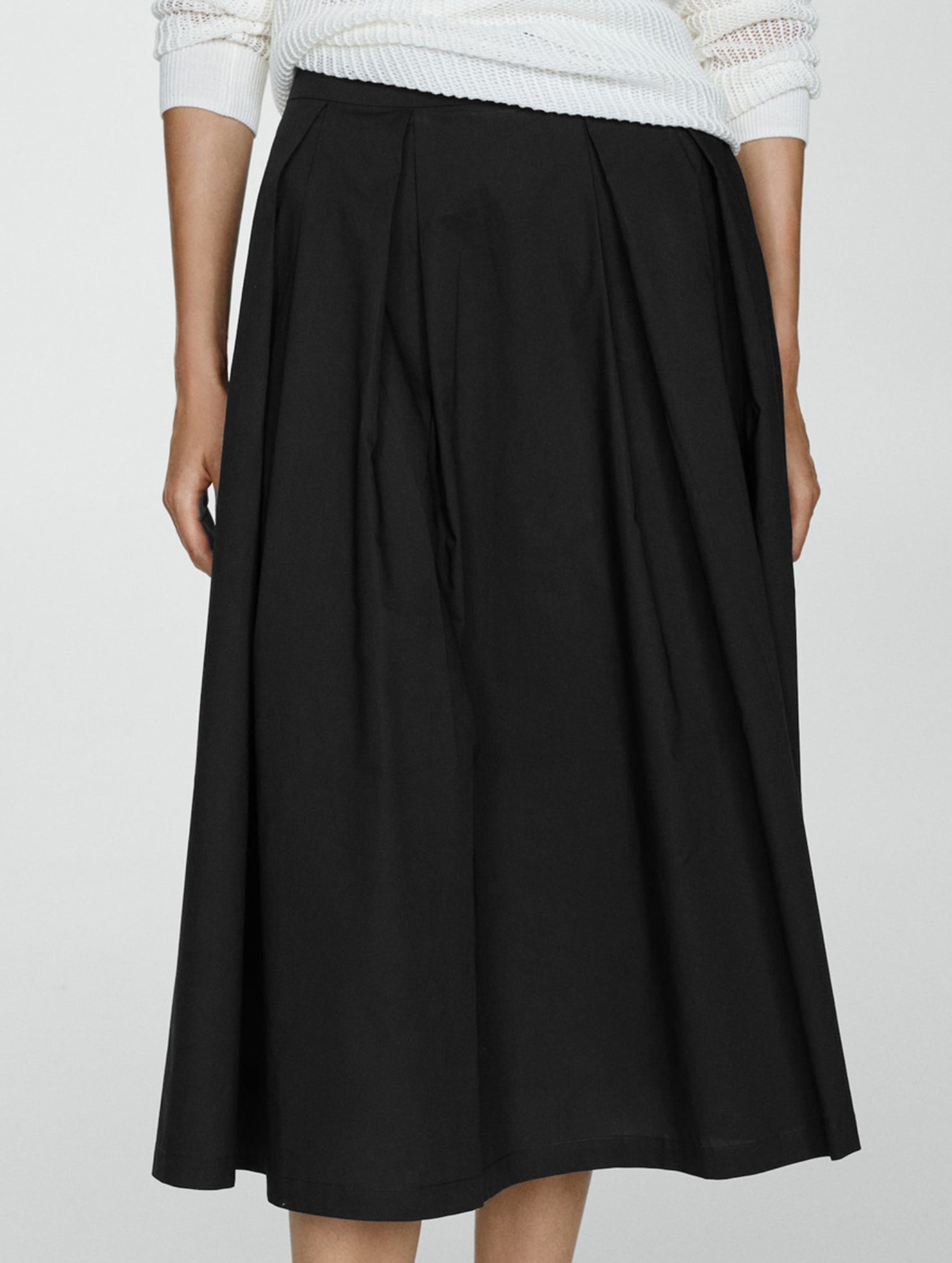 High-waisted zipper flared skirt