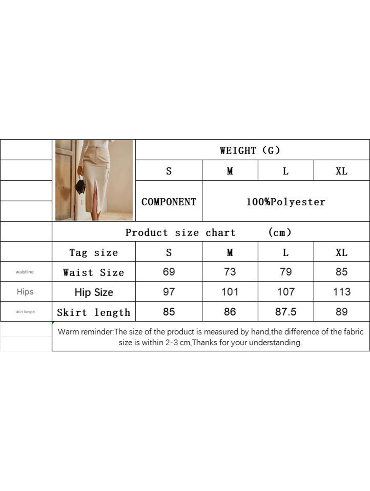 Casual split-hem bodycon skirt