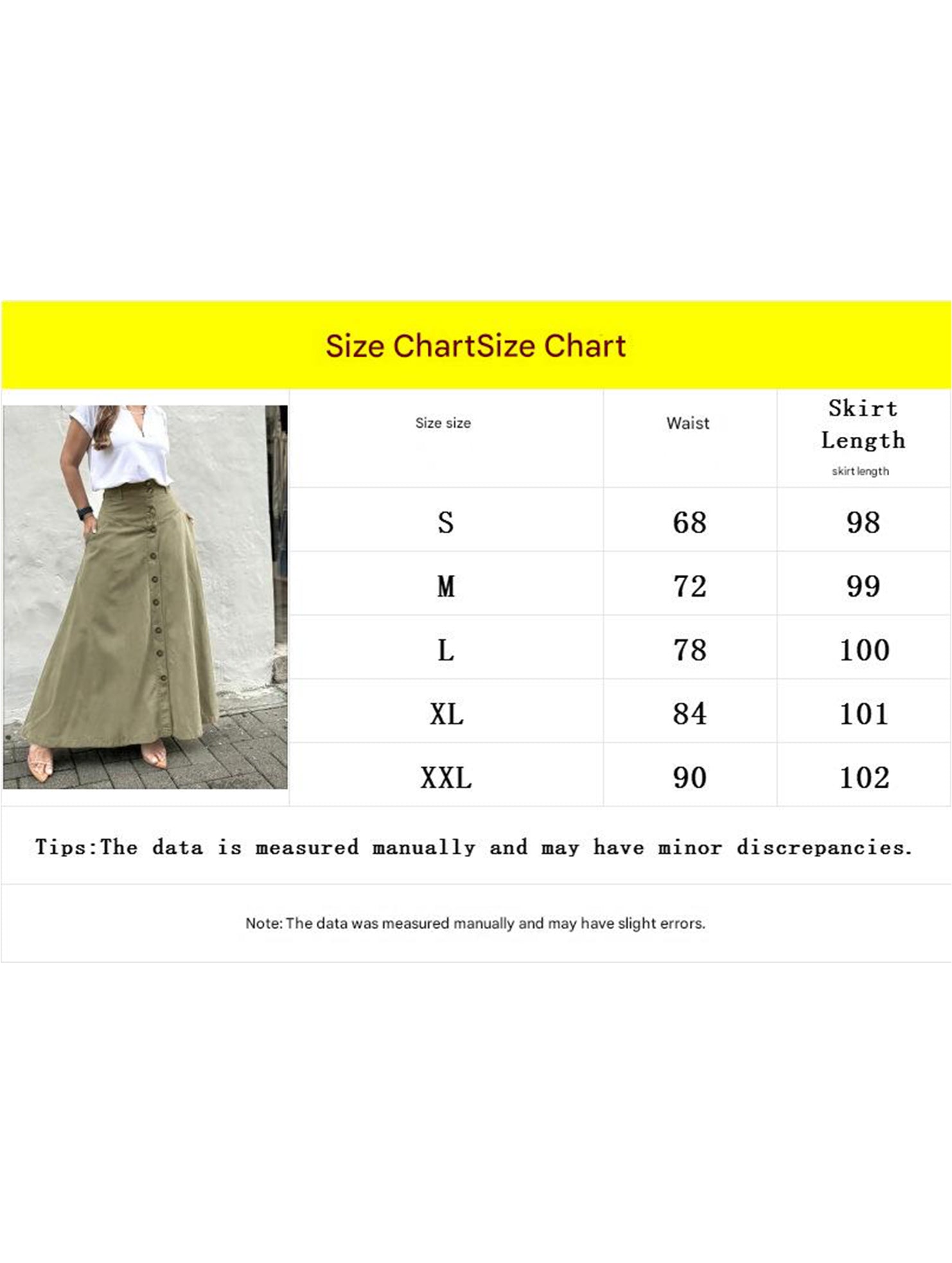 A-line high-waisted midi skirt with button front slit