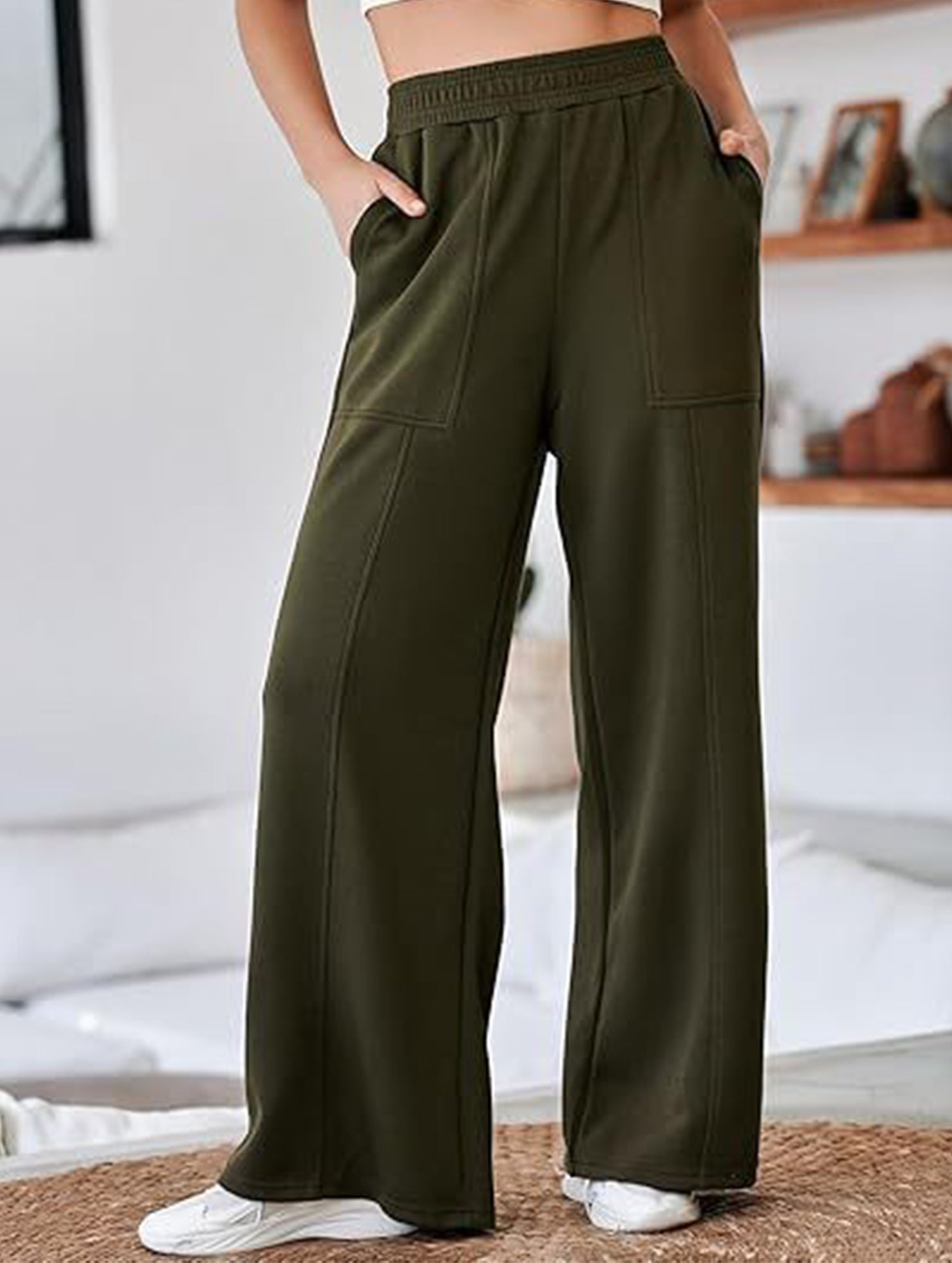 Relaxed style loose high-waisted sweatpants
