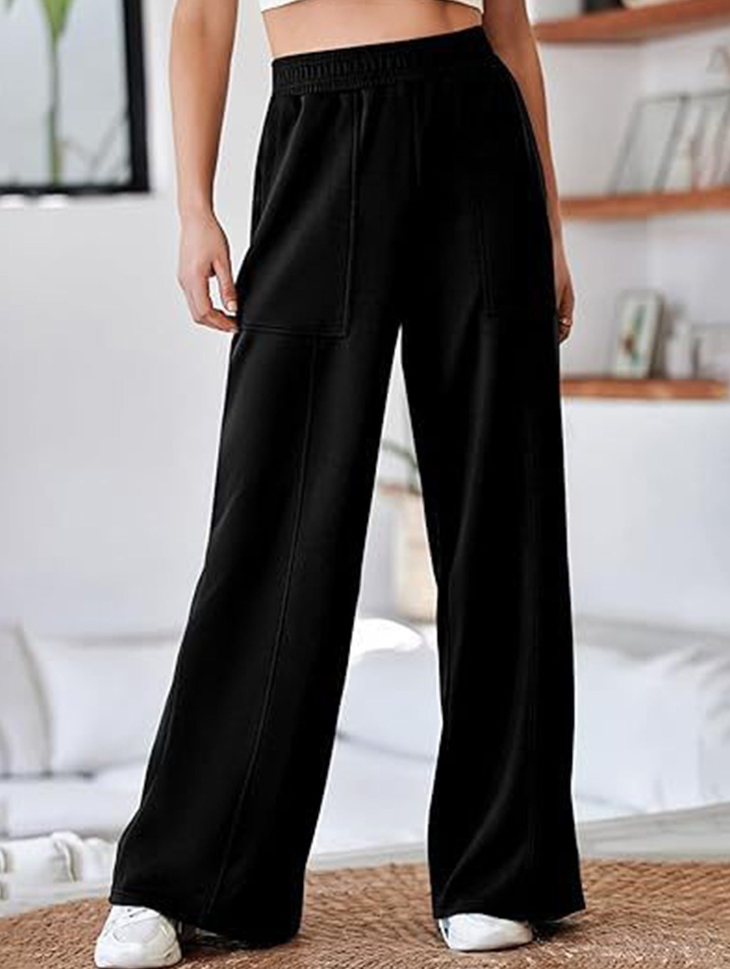 Relaxed style loose high-waisted sweatpants