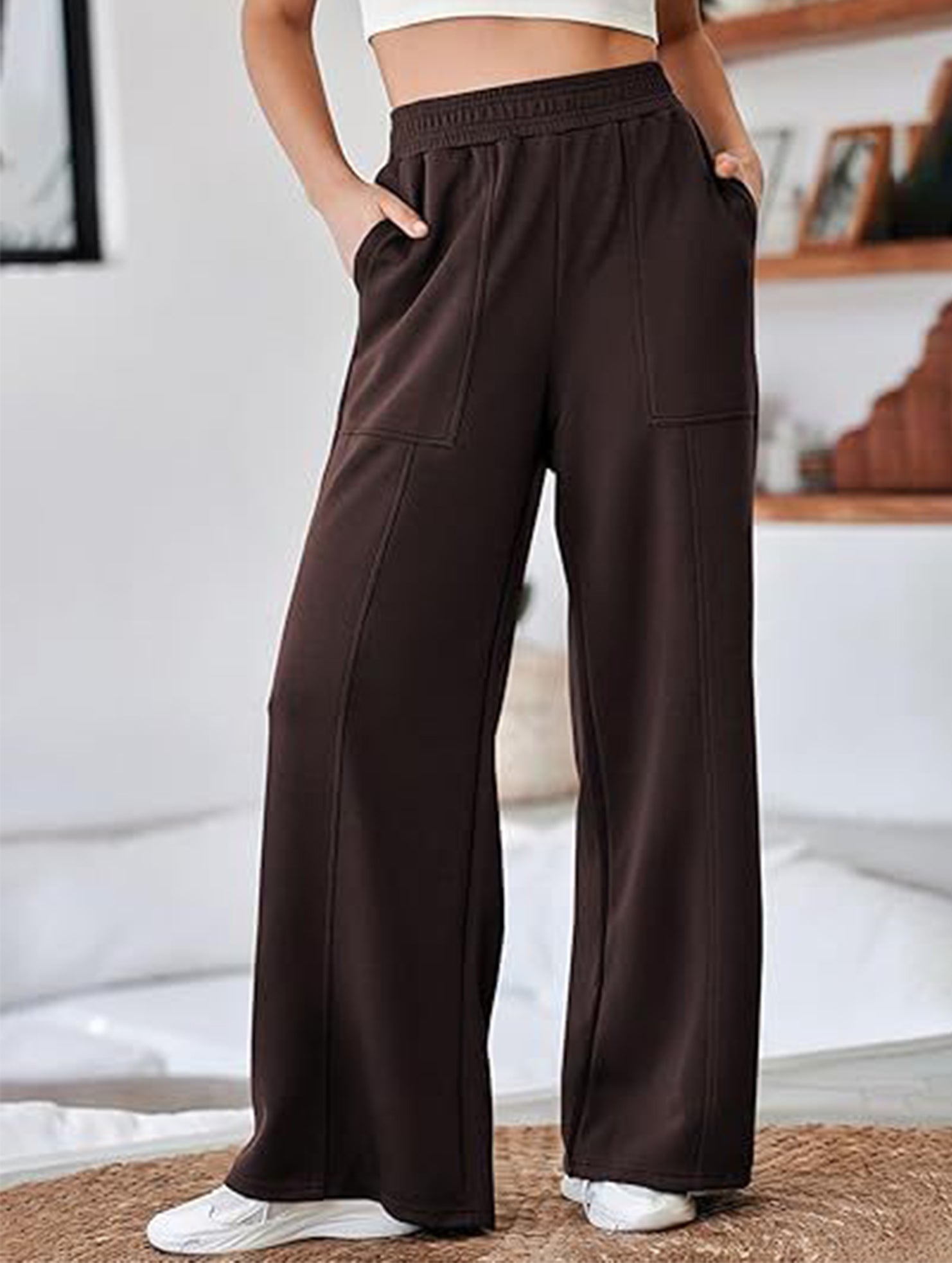 Relaxed style loose high-waisted sweatpants
