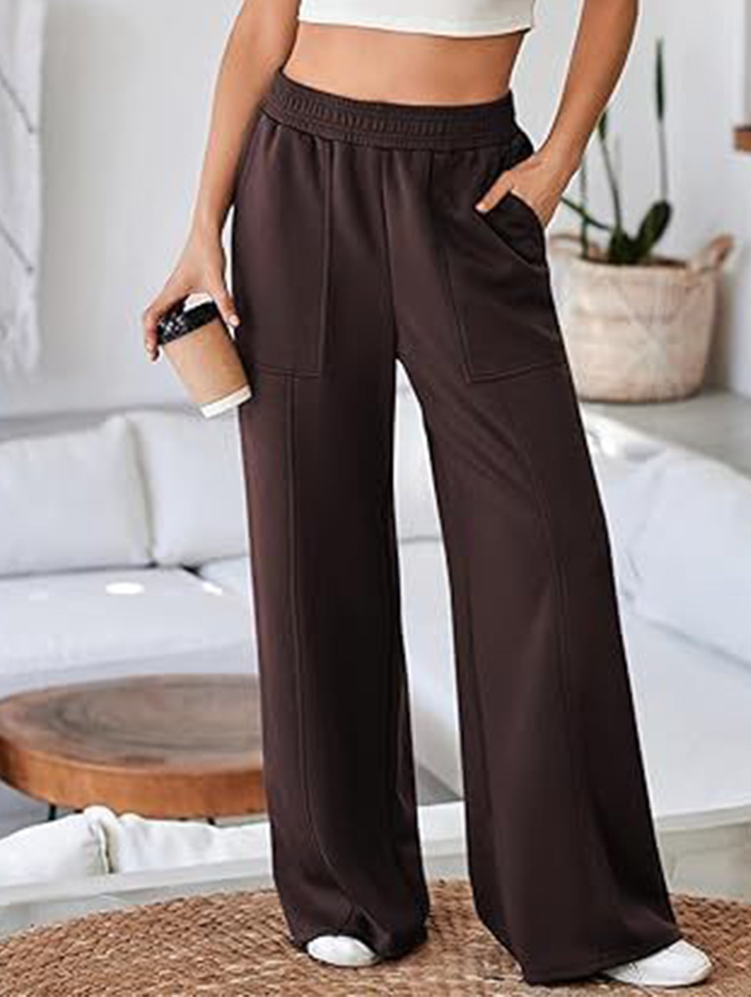 Relaxed style loose high-waisted sweatpants