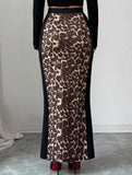 Leopard High Waist Slit Bodycon Skirt_CWBLS00837