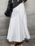 Linen Cotton High Waist Mermaid Midi Skirt_CWBLS00854