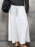 Linen Cotton High Waist Mermaid Midi Skirt_CWBLS00854