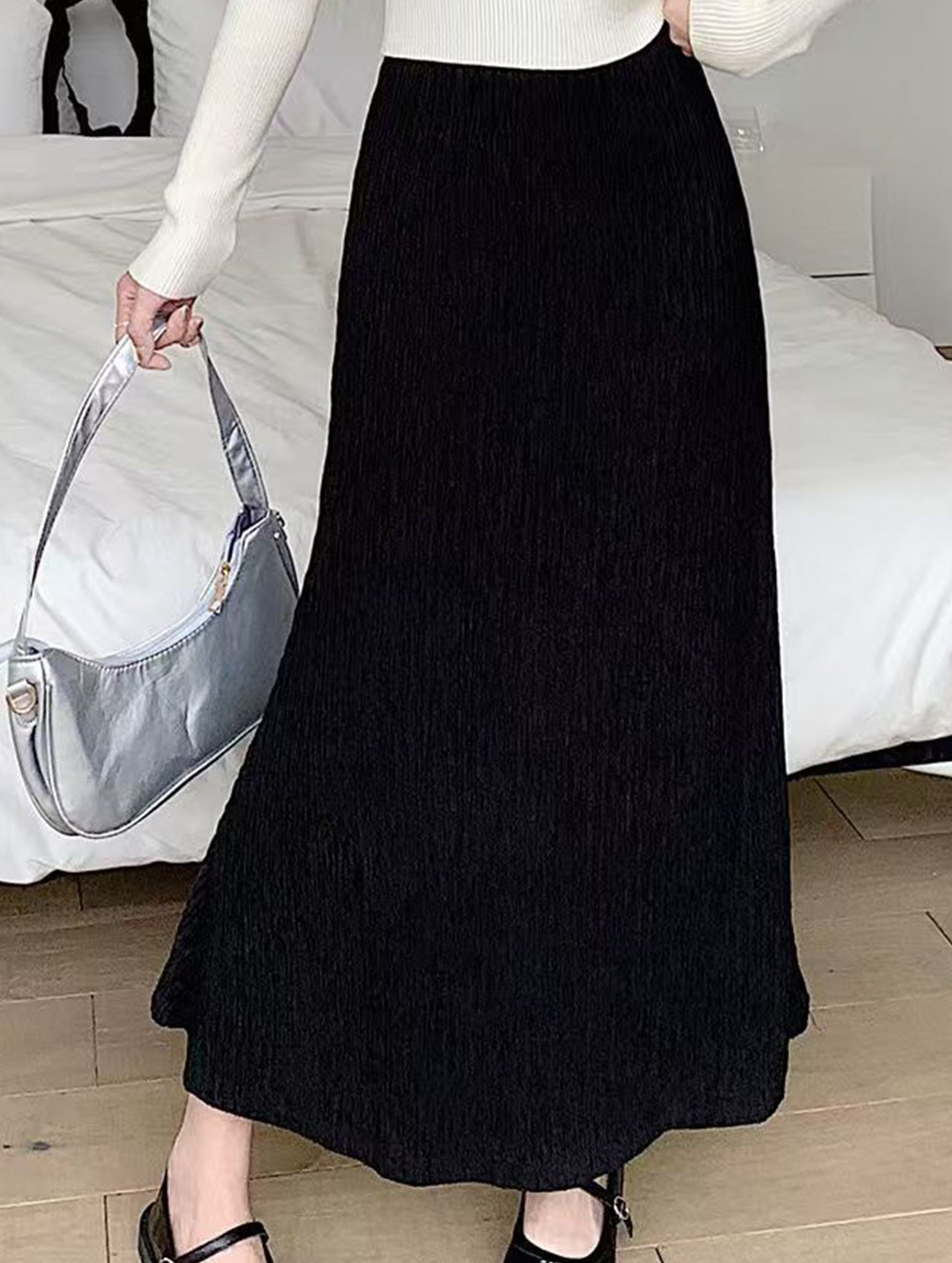 Ruched High Waist Mermaid Skirt