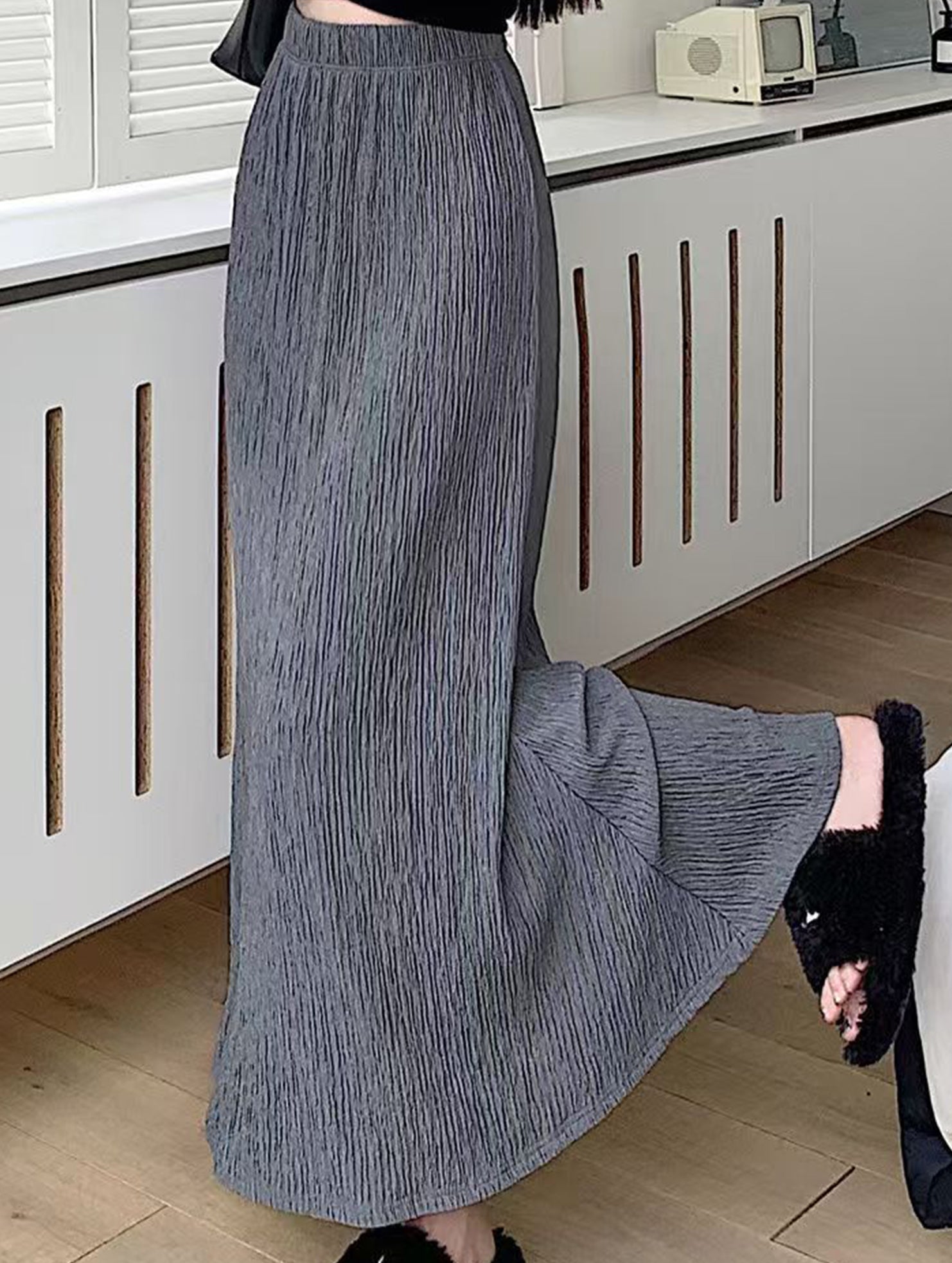 Ruched High Waist Mermaid Skirt