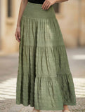 Elastic Waist Pocket Maxi Skirt
