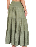 Elastic Waist Pocket Maxi Skirt