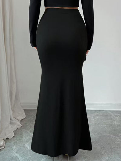 Metal Detail Mermaid Midi Skirt