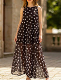 Mesh Polka Dot A Line Dress